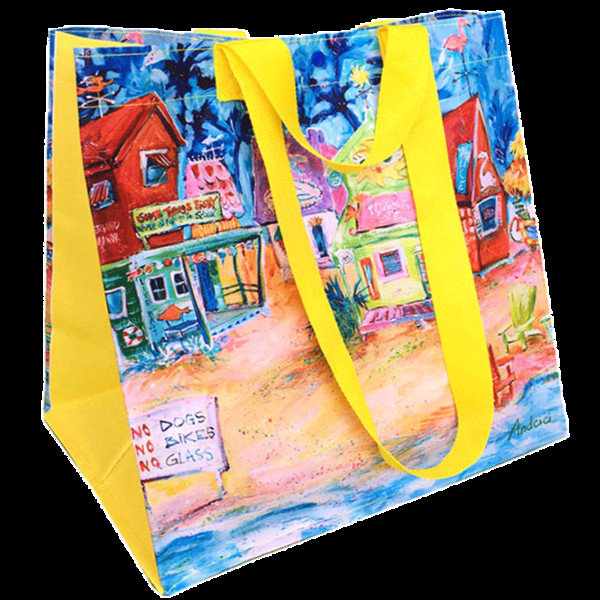 Πολύχρωμη τσάντα παραλίας σε δύο μοντέλα