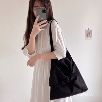 Casual γυναικεία τσάντα ώμου με κορδέλα