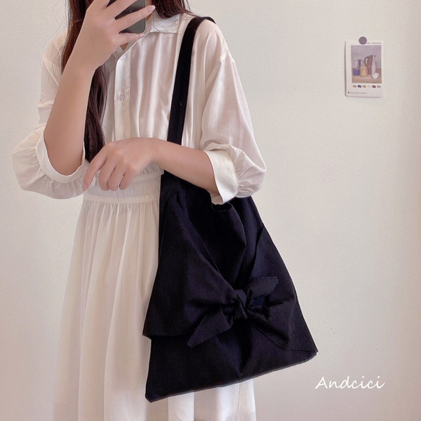 Casual γυναικεία τσάντα ώμου με κορδέλα