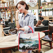 Naujo modelio moteriška rankinė su spalvotu raštu