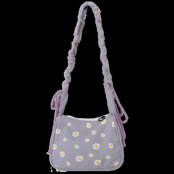 Női válltáska nyakkendővel és virágmotívumokkal