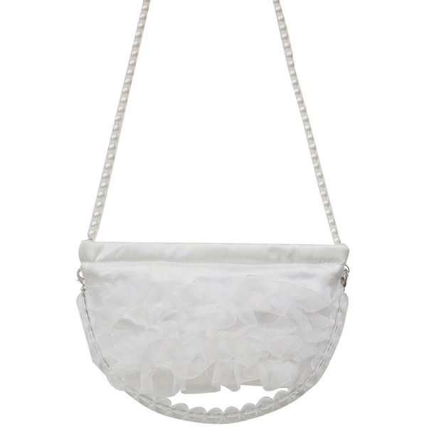 Modern női táska tüllből és díszgyöngyökből