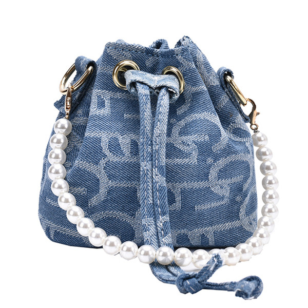 Stílusos női kerek válltáska dekorgyöngyökkel