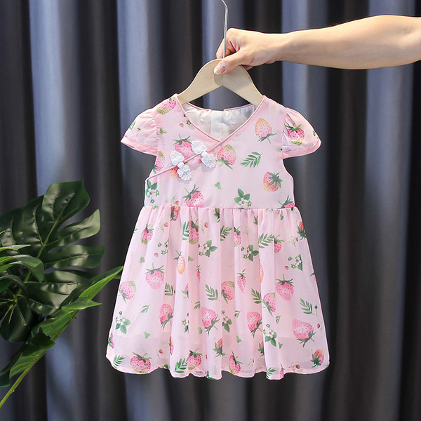 Μοντέρνο παιδικό φόρεμα με κοντό μανίκι