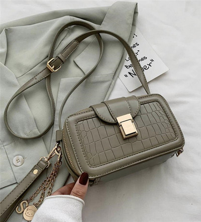 Mažas stačiakampis eko odos krepšys su sagtimi