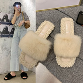 Pehelyes plüss női papucs