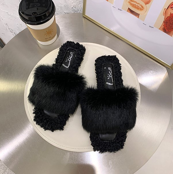 Pehelyes plüss női papucs