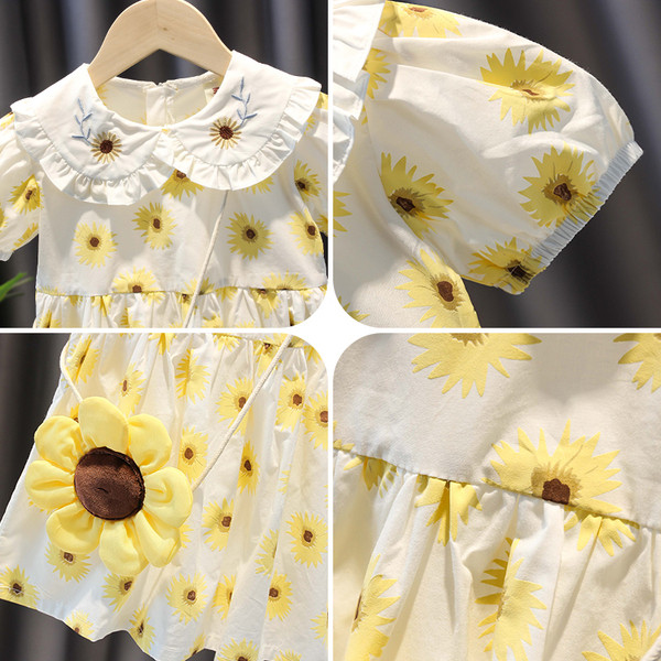 Modern gyerekruha virágos motívumokkal, kerek nyakkivágással