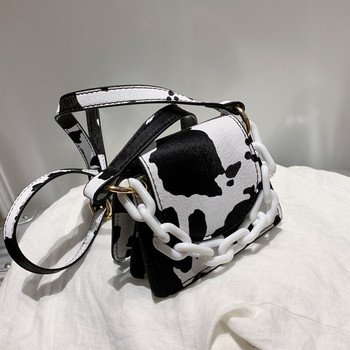 Дамска модерна мини чанта с животински принт