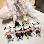 Női papucs 3D tehén elemmel