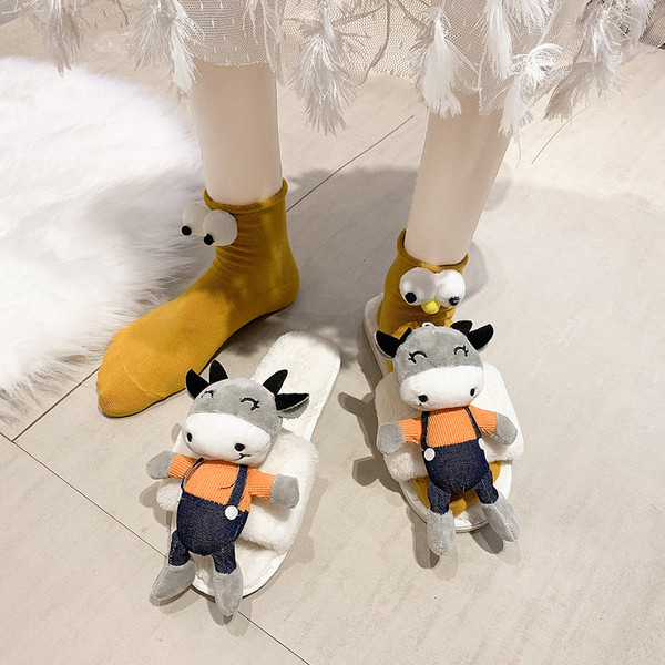 Női papucs 3D tehén elemmel