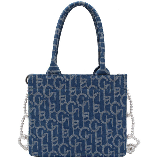 Γυναικεία κομψή τσάντα με κοντή λαβή και πέρλες