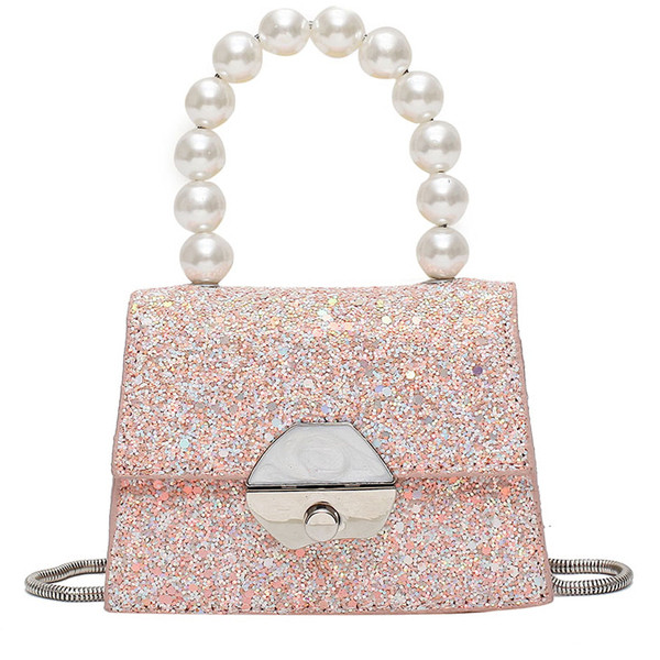 Moteriška moderni mini rankinė su sagtimi ir perlais