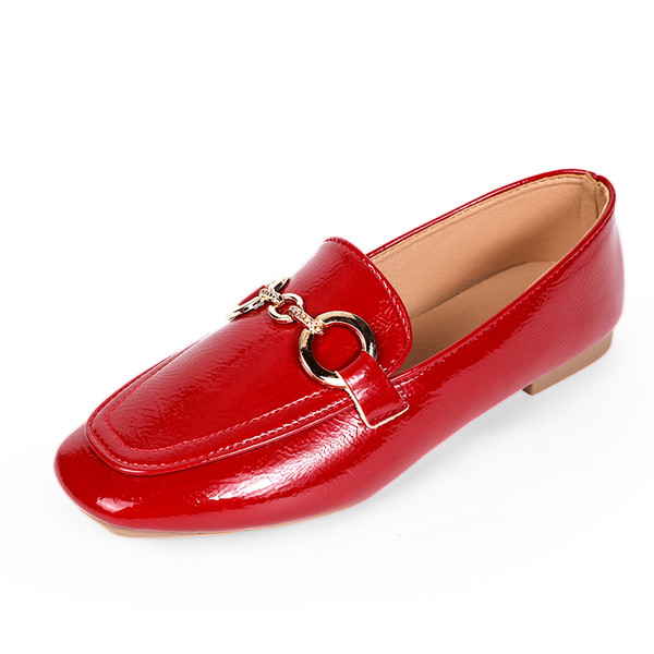 Pantofi de dama din piele artificiala cu element metalic