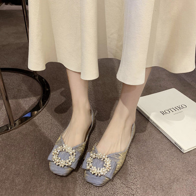 Pantofi moderni de dama cu perle si talpa plata
