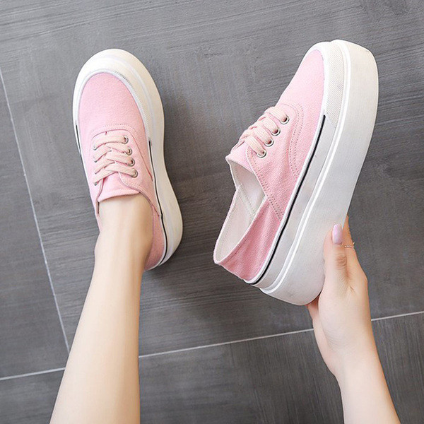 Tenisi de damă colorați cu talpă plată înaltă