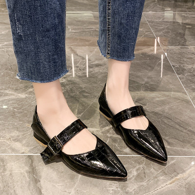 Pantofi de dama moderni model ascutit cu tocuri joase