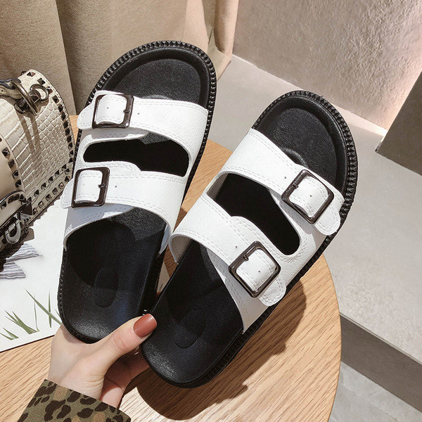 Papuci casual dama cu bretele din piele