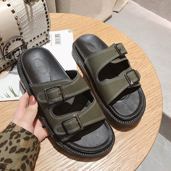 Papuci casual dama cu bretele din piele