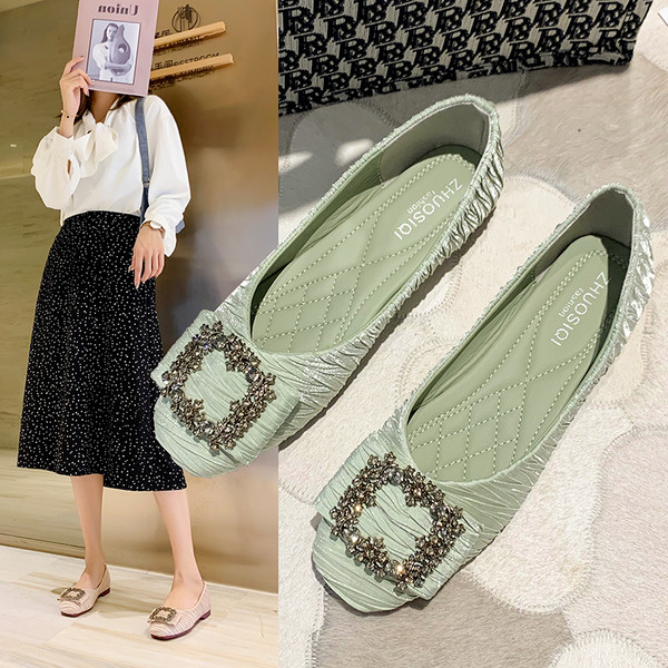 Елегантни дамски ретро обувки с камъни 