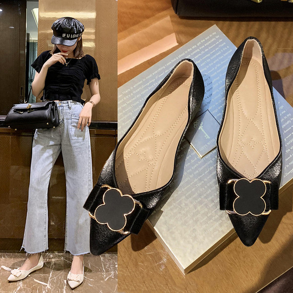 Pantofi casual dama cu element 3D - model ascutit