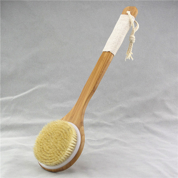 Ξύλινη βούρτσα με μακριά λαβή για το μπάνιο