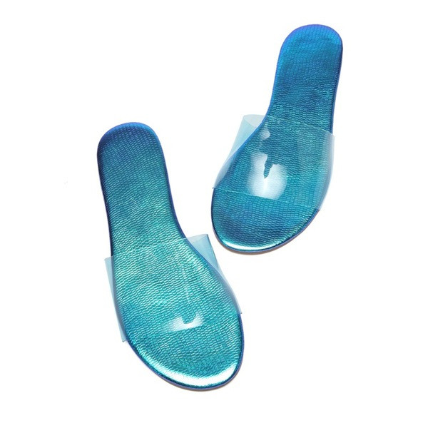 Модерни дамски чехли с прозрачна силиконова каишка