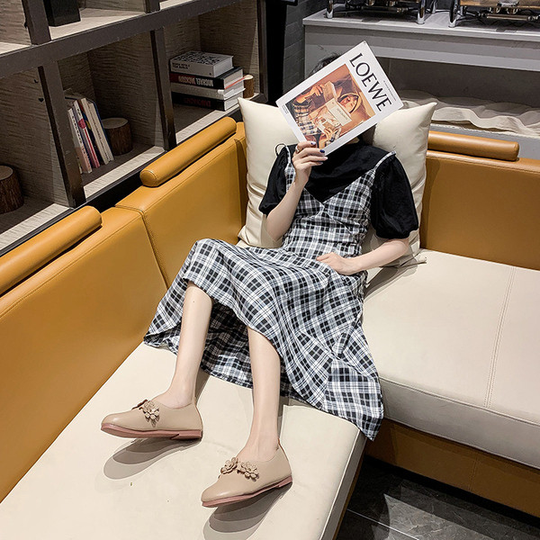 Pantofi casual dama cu talpa plate si flori 3D