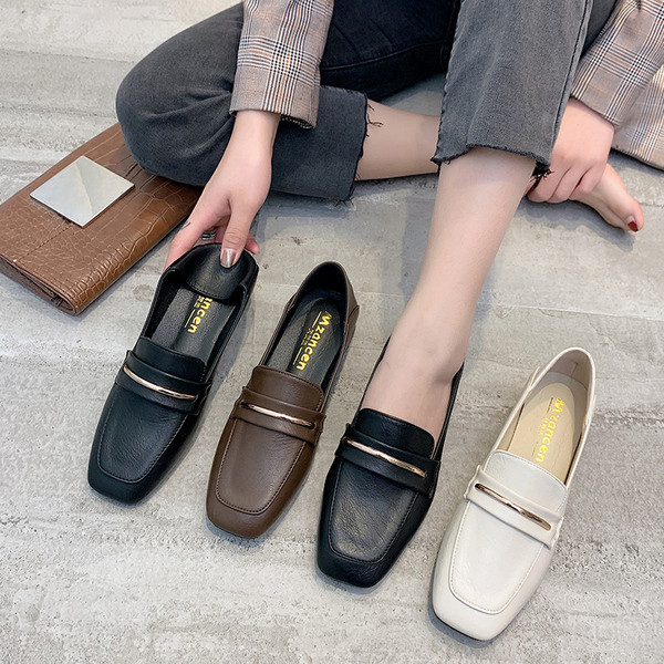 Espadrile de dama din piele retro cu element metalic