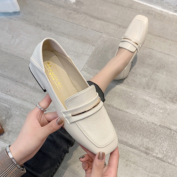 Espadrile de dama din piele retro cu element metalic