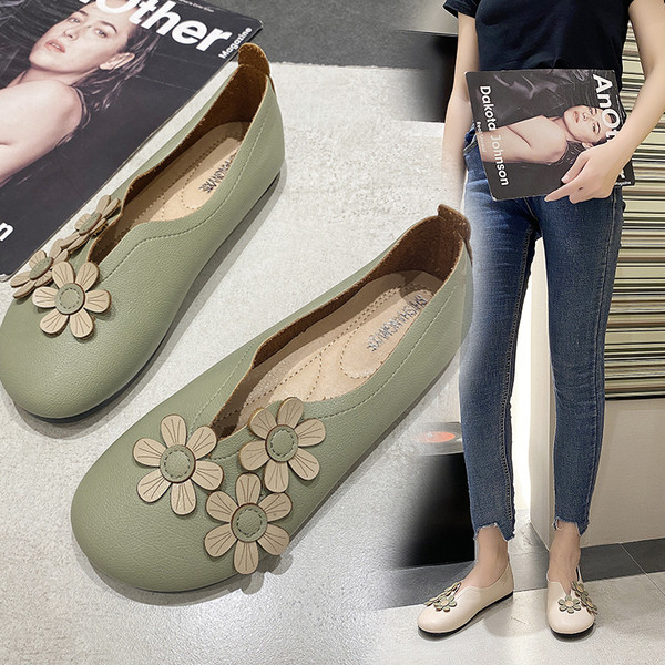 Pantofi de dama cu flori 3D si talpa plata