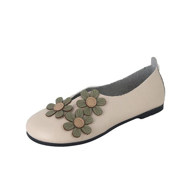 Pantofi de dama cu flori 3D si talpa plata