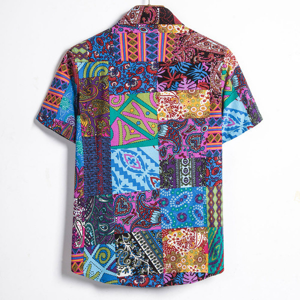 Cămașă casual pentru bărbați, colorată, cu guler clasic