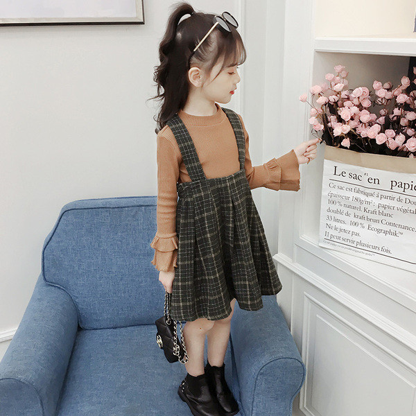 Rochie pentru copii de primavara-toamna cu maneci lungi