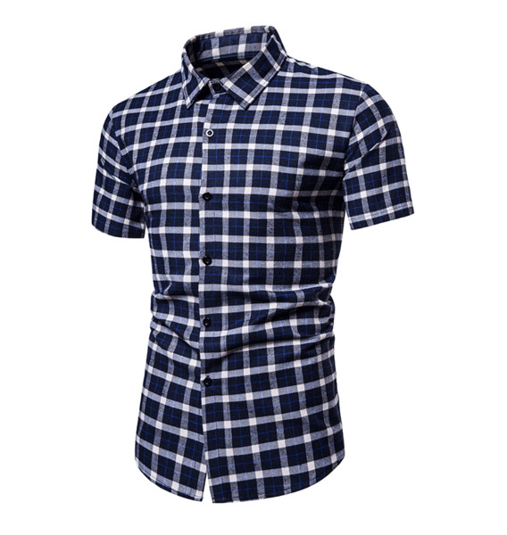 Cămașă casual în carouri cu guler clasic