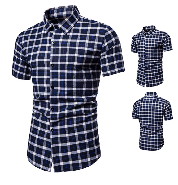 Cămașă casual în carouri cu guler clasic