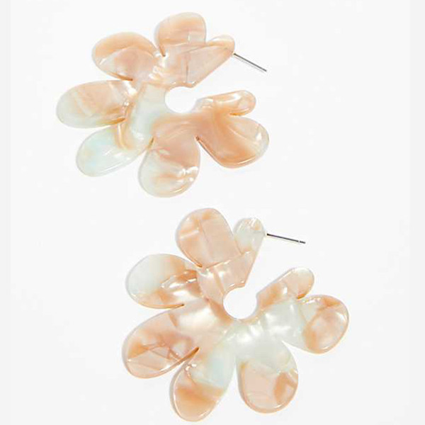 Cercei mari colorati in forma de floare