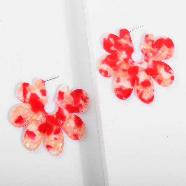 Cercei mari colorati in forma de floare