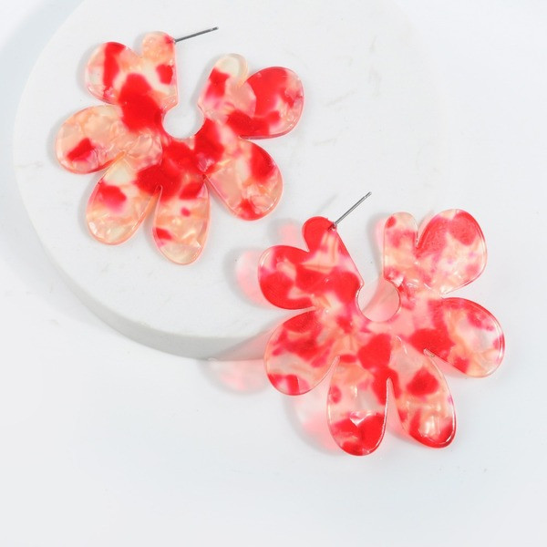 Cercei mari colorati in forma de floare