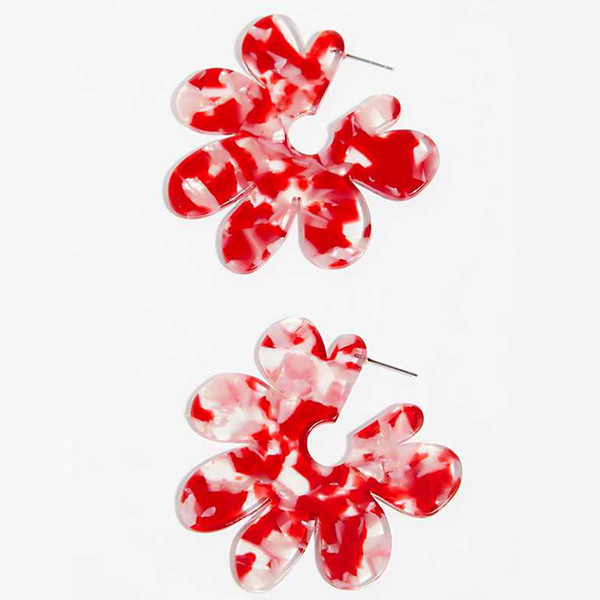 Cercei mari colorati in forma de floare