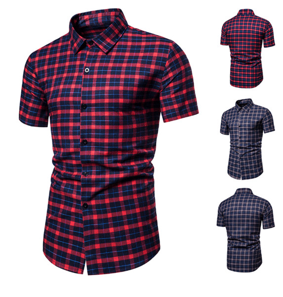 Camasa barbati in carouri model nou cu maneci scurte