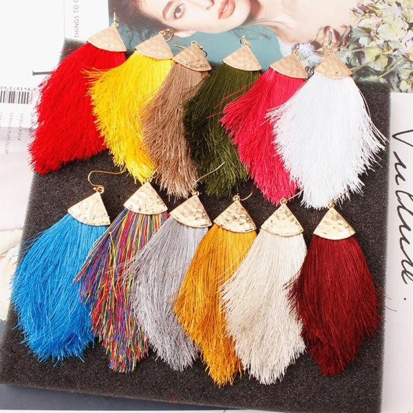 Cercei retro dama cu franjuri