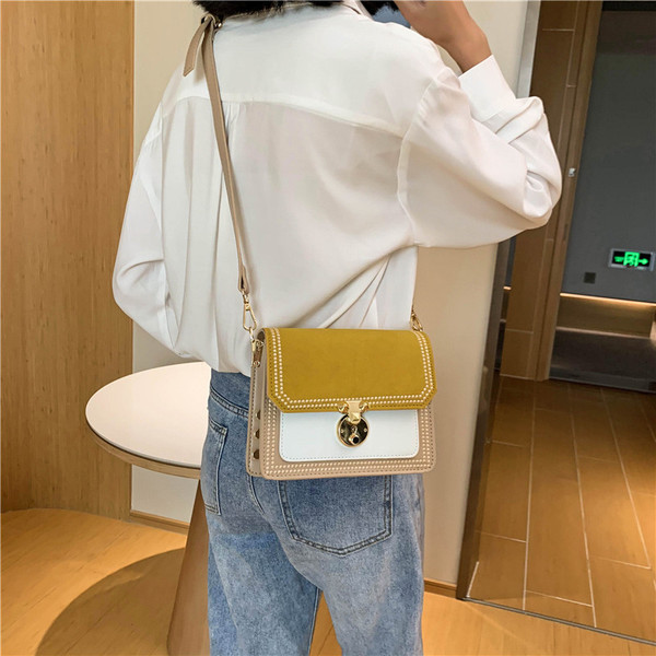 Geantă pătrată de damă modernă cu închizătoare