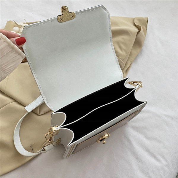 Geantă pătrată de damă modernă cu închizătoare