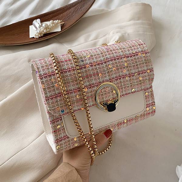 Geanta de mana patrata cu paiete