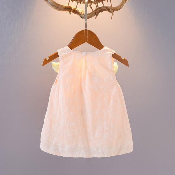 Rochie casual pentru copii pentru fete cu bretele largi si panglici