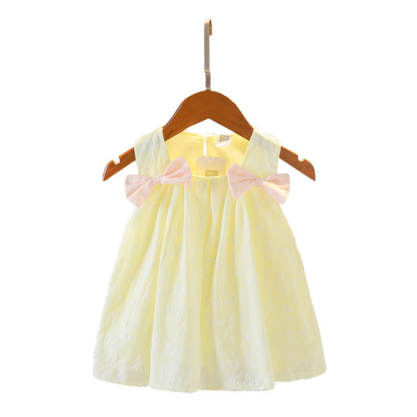 Rochie casual pentru copii pentru fete cu bretele largi si panglici