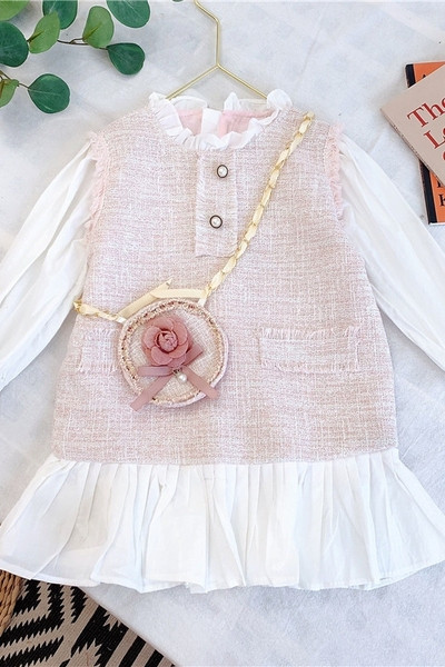 Rochie elegantă de toamnă pentru fete cu mâneci lungi