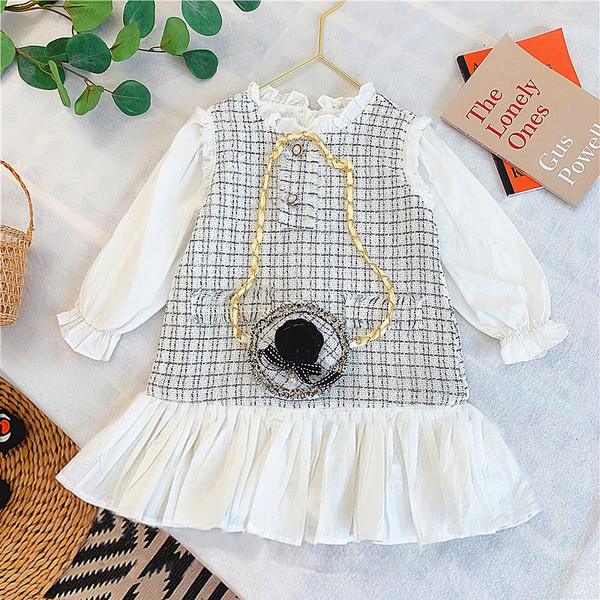 Rochie elegantă de toamnă pentru fete cu mâneci lungi