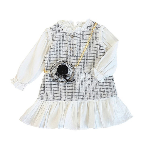 Rochie elegantă de toamnă pentru fete cu mâneci lungi